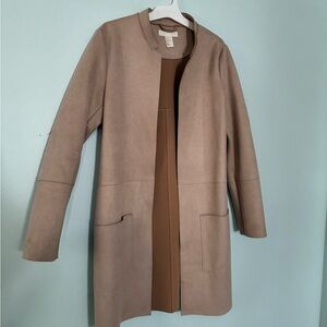 H&M Blush Pink Faux Suede Jacket Coat Sz 6